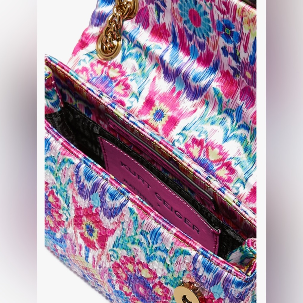 NWT KURT GEIGER LONDON Matthew Williamson Mini Pink Floral🌺🌹🌷🌺🪷Shoulder Bag - Picture 10 of 14